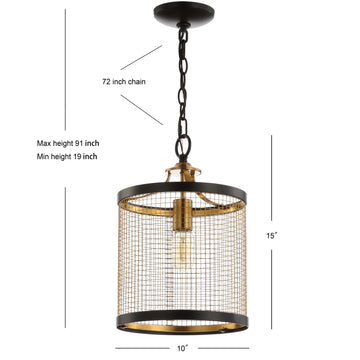 Elena 10" Lantern Metal LED Pendant - JONATHAN Y